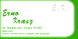 erno krasz business card